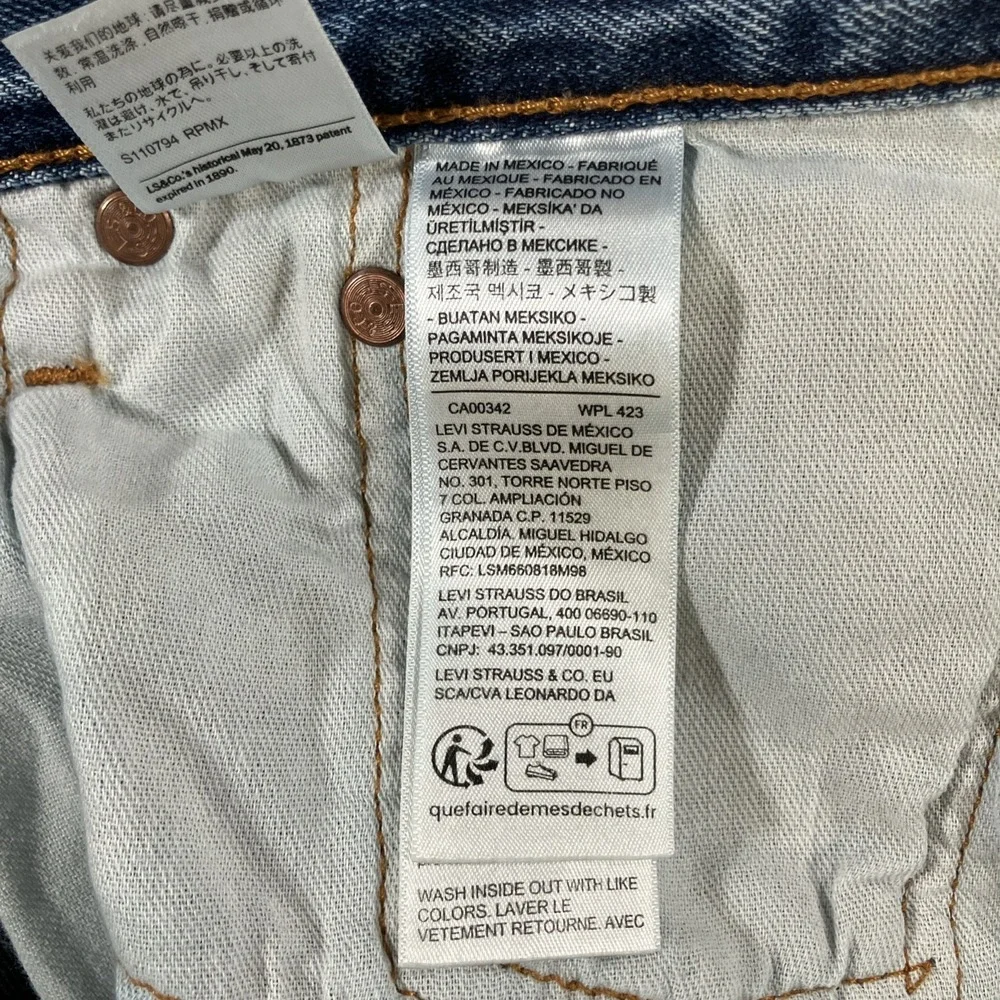 Levis 501 Original Jeans Mens 40x30 Medium Wash Button Fly Denim Cotton